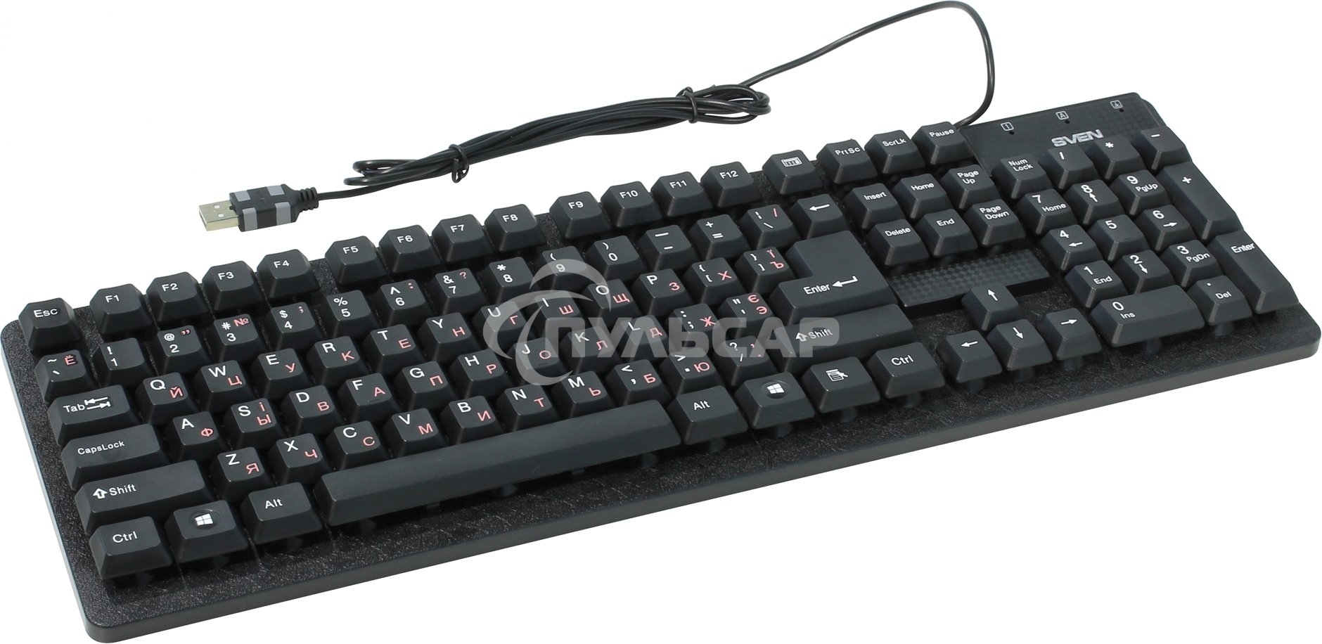 Клавиатура проводная Keyboard SVEN Standard 301 USB черная SV-03100301UB