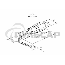 Клемма плоская изолированная гнездо 7.4 мм + штекер - 6.3 мм 4-6 мм² (РПи-О 6.0-(6.3)/РПИо 6.0-7.5) Rexant