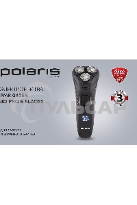 Электробритва роторная Polaris WaterFlex PMR 0415R реж.эл.:3 питан.:элек.сеть/аккум. черный