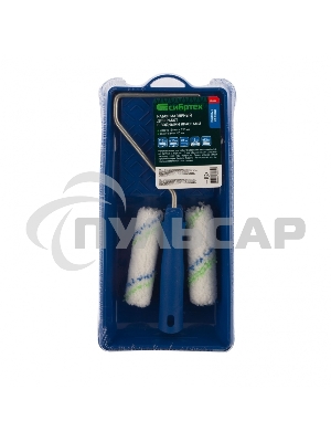 Малярный набор для работ с водными красками: кювета 150 мм х 290 мм и мини-валик 110 мм Сибртех