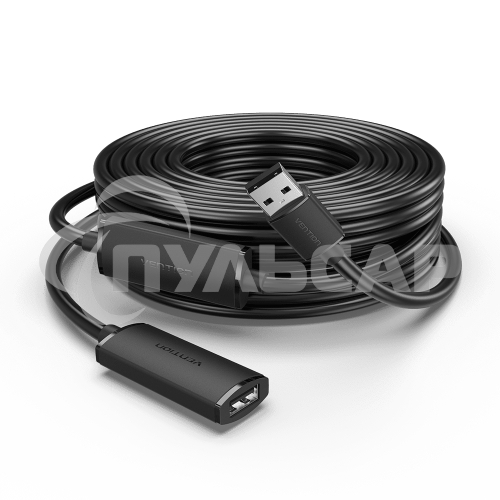 Активный кабель-удлинитель Vention USB 2.0 AM/AF с усилителем - 5м Черный