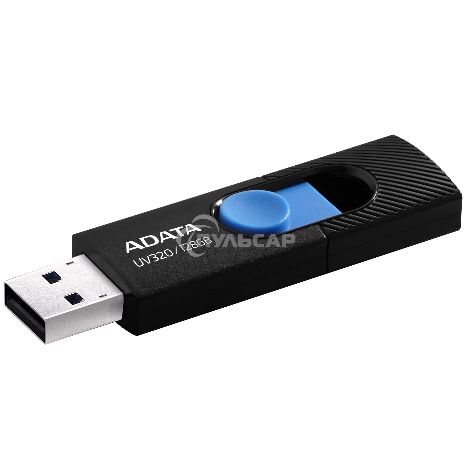 Флешка USB ADATA UV320 (AUV320-128G-RBKBL), 128 Gb, USB 3.2, R/W 100/30, черный/голубой