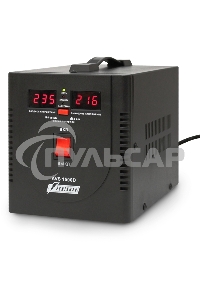 Стабилизатор напряжения Powerman AVS 1500D черный (220В±8% 1500ВА,12А,КПД 98%,циф. индикация вх./вых.)