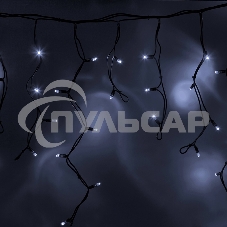 Гирлянда Neon-night Айсикл (бахрома) светодиодный, 5,6 х 0,9 м, с эффектом мерцания,черный провод 