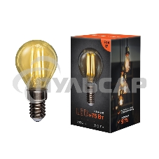 Лампа светодиодная филаментная Rexant Шарик GL45 9.5 Вт 950 Лм 2400K E14 золотистая колба