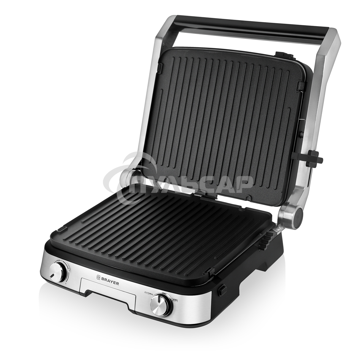 Гриль-пресс BRAYER BR2001, 2000 Вт, съем двухс., 31*26 см, регул высот, мет корп., поддон, 180