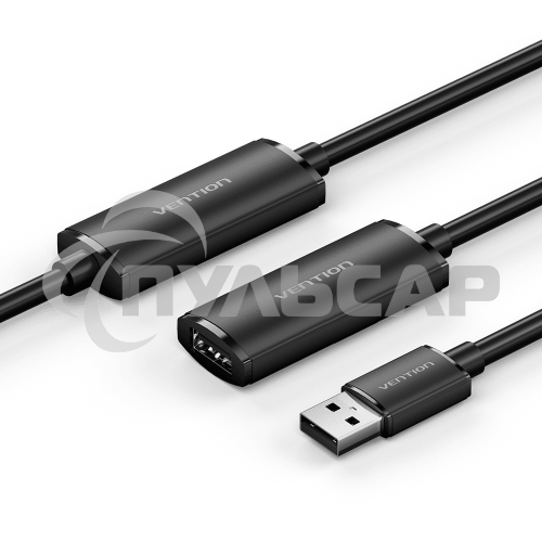 Активный кабель-удлинитель Vention USB 2.0 AM/AF с усилителем - 5м Черный