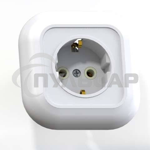 Розетка 1-м СП Валентина РС16-635 с заземл. белый Кунцево 7653