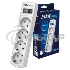 Сетевой фильтр Pilot mini 5м (4 розетки) белый (коробка)