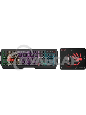 Комплект клавиатура + мышь A4Tech Bloody B1700 клав:черный мышь:черный USB LED (B1700 ( B140N +ES7 + BP-50M))