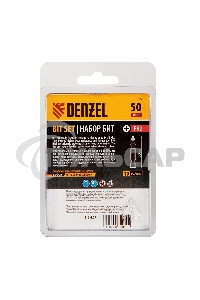 Набор бит PH2х50, сталь S2, шестигранный профиль, 10 шт. Denzel