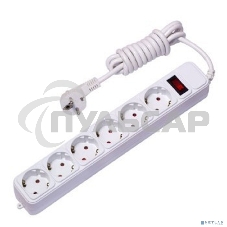 Сетевой фильтр EKF UFP10-375-6-03 6*3м 10А/2,2 кВт с выкл. c/з ПВС 3х0,75 Блокбастер EKF PROxima