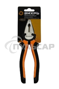 Плоскогубцы ВИХРЬ 180мм.,никелированные,двухкомпонентные рукоятки