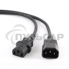 Кабель питания сист.блок-монитор Cablexpert PC-189, 1.8м, C13-C14, 6А, черный, с заземлением