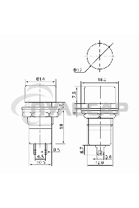 Выключатель-кнопка Rexant 250V 1А (2с) ON-OFF красная