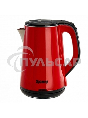 Чайник электрический ЯРОМИР ЯР-1059 пластик ДВОЙНАЯ СТЕНКА, красный: 1500 Вт, 1,8л(12)
