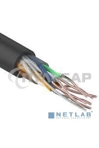 Кабель витая пара Rexant U/UTP, категория 5e, ZH нг(А)-HF, 4PR, 24AWG, внешний, черный, 305 м