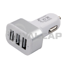 Адаптер питания Cablexpert MP3A-UC-CAR17, 12V->5V 3-USB, 2.1/2/1A