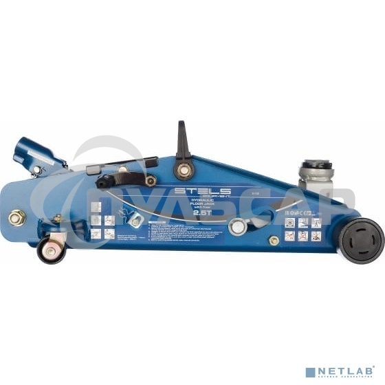 Домкрат STELS 51132гидравлический подкатной с фиксатором 2.5 т safety pin 140-385мм в кейсе