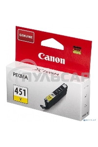 Картридж струйный CLI-451Y (6526B001) для Canon PIXMA iP7240/MG6340/MG5440, Желтый(Yellow), 344стр.
