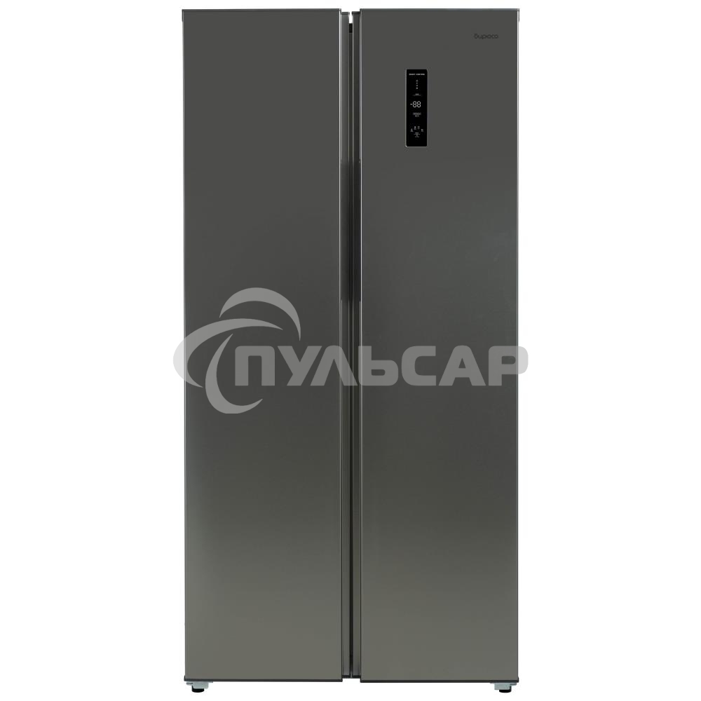 Холодильник Бирюса SBS 400 I нержавеющая сталь двухкамерный 232/168 л морозилка слева, No Frost, Side-by-side