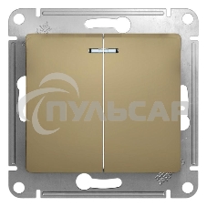 Механизм выключателя 2-кл. СП GLOSSA 10А IP20 10AX с подсветкой титан SchE GSL000453