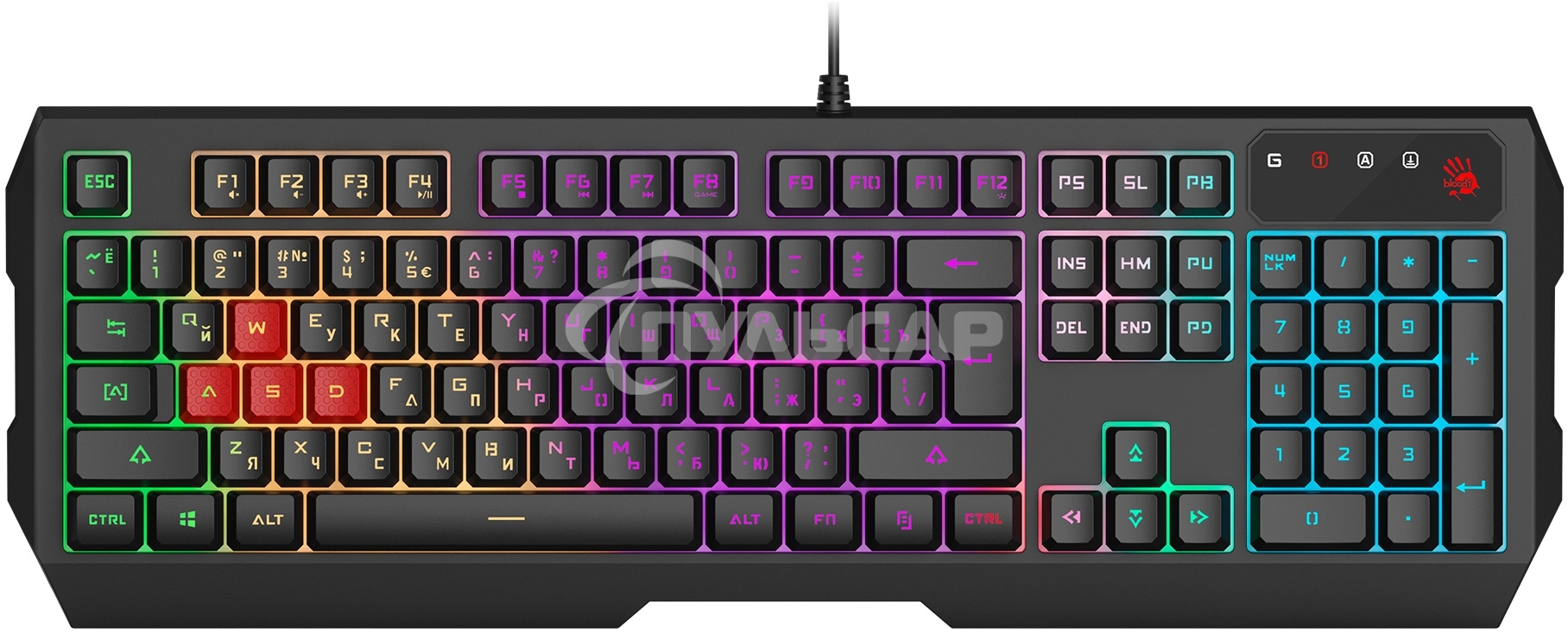 Комплект клавиатура + мышь A4Tech Bloody B1700 клав:черный мышь:черный USB LED (B1700 ( B140N +ES7 + BP-50M))