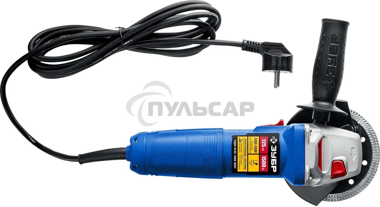 Углошлифовальная машина ЗУБР 125 мм, 1500 Вт, регулировка оборотов, серия Профессионал.