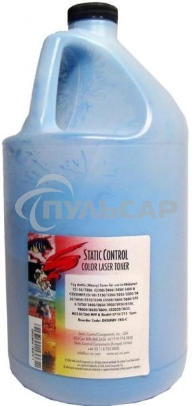 Тонер для принтера Static Control Oki C3300N/5500 OKIUNIV-1KG-C голубой (флакон 1000гр)
