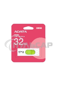 Флешка USB ADATA UV320 (AUV320-32G-RWHGN), 32 Gb, USB 3.2, R/W 100/30, белый/зеленый