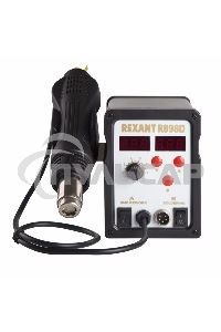 Паяльная станция Rexant, 2 в1: паяльник + термофен, с цифровым дисплеем, 150-500 °С