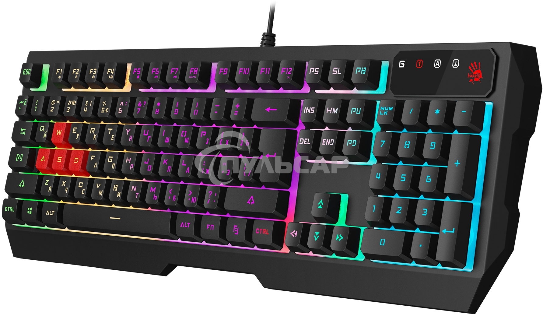 Комплект клавиатура + мышь A4Tech Bloody B1700 клав:черный мышь:черный USB LED (B1700 ( B140N +ES7 + BP-50M))