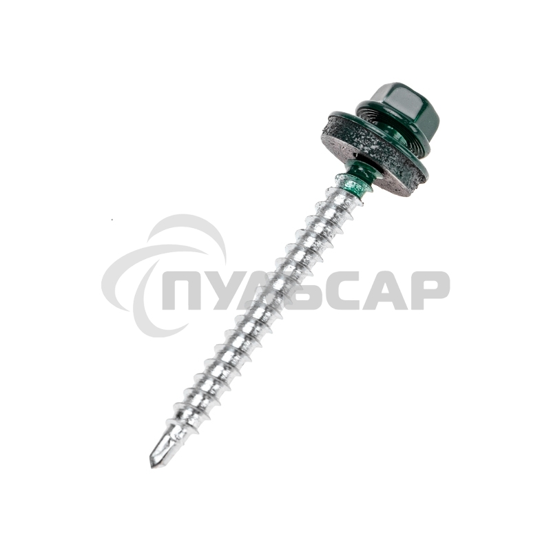 Саморез кровельный KRANZ 4,8х50, окрашенный RAL 6005, короб (150 шт/уп)