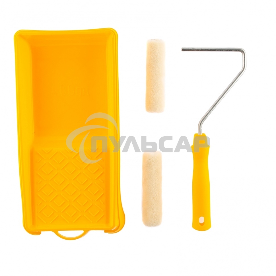 Малярный набор для работ с лаками: кювета 150 мм х 290 мм и мини-валик 110 мм Сибртех