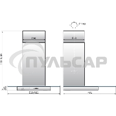 Вытяжка каминная Elikor Кристалл 60Н-430-К3Д нерж/тонир, 59 см, 430 куб. м/ч, 54 дБ