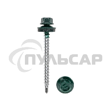 Саморез кровельный KRANZ 4,8х50, окрашенный RAL 6005, короб (150 шт/уп)