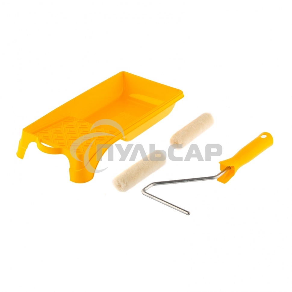 Малярный набор для работ с лаками: кювета 150 мм х 290 мм и мини-валик 110 мм Сибртех