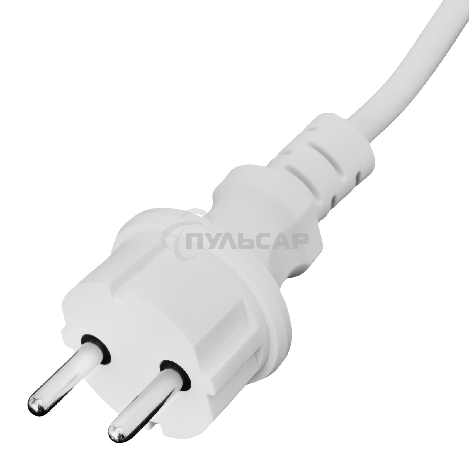 Шнур сетевой Energy Series, ПВС, 1,5 м, 2х1,5 мм, с неразборной вилкой, белый Denzel