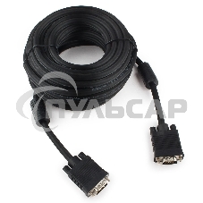 Кабель Gembird/Cablexpert CC-PPVGA-10M-B,Кабель VGA Premium, 15M/15M, 10м, черный, тройной экран, феррит.кольца