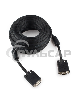 Кабель Gembird/Cablexpert CC-PPVGA-10M-B,Кабель VGA Premium, 15M/15M, 10м, черный, тройной экран, феррит.кольца