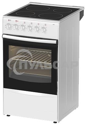 Плита электрическая Darina B 3607 W белый/черный, конфорок 4 шт, духовка 50 л, 50 см x 85 см x 56 см