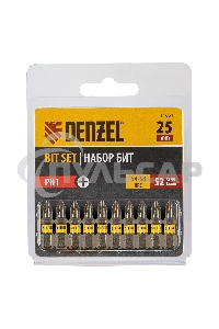 Набор бит PH1х25, сталь S2, шестигранный профиль, 10 шт. Denzel