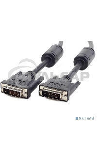 Кабель DVI-D dual link Cablexpert CC-DVI2L-BK-10, 25M/25M, 3.0м, CCS, черный, экран, феррит.кольца, пакет
