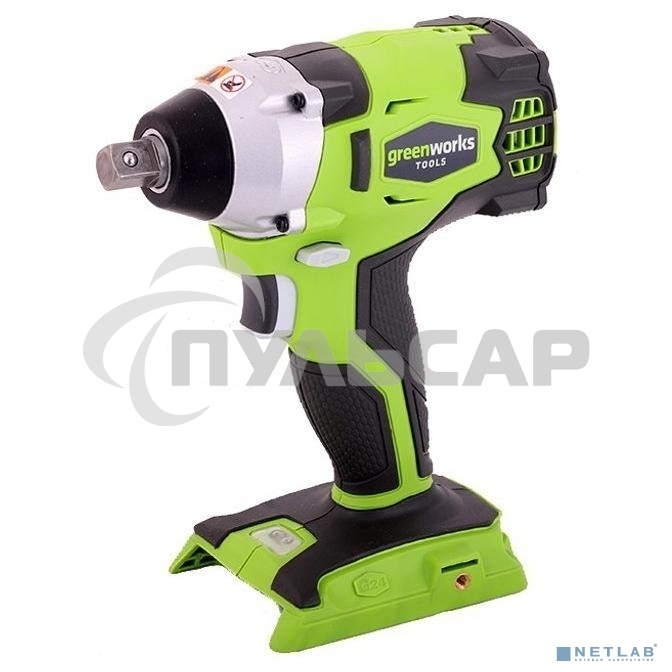 Гайковерт ударный аккумуляторный GreenWorks GD24IW400 24В, без АКБ и ЗУ (3802907)