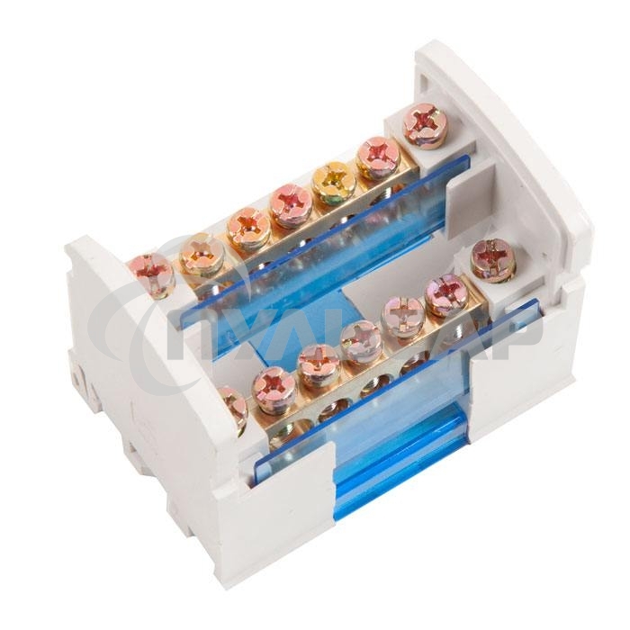 Шины на DIN-рейку в корпусе Iek YND10-2-07-100 (кросс-модуль) ШНК 2х7 L+PEN ИЭК