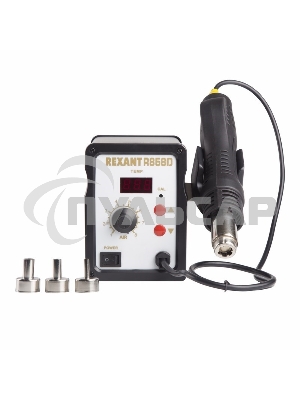 Паяльная станция (термофен) Rexant 12-0714 термовоздушная с цифровым дисплеем 150-500°С (R858D)