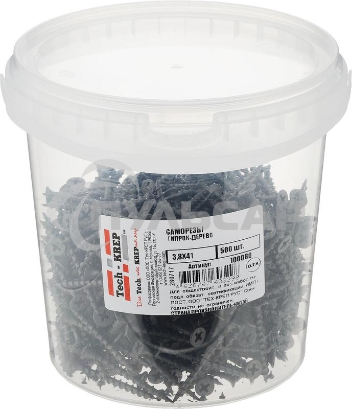 Саморез ТЕХ-КРЕП 100080шсгд 3.8х41 (500шт) - ведро
