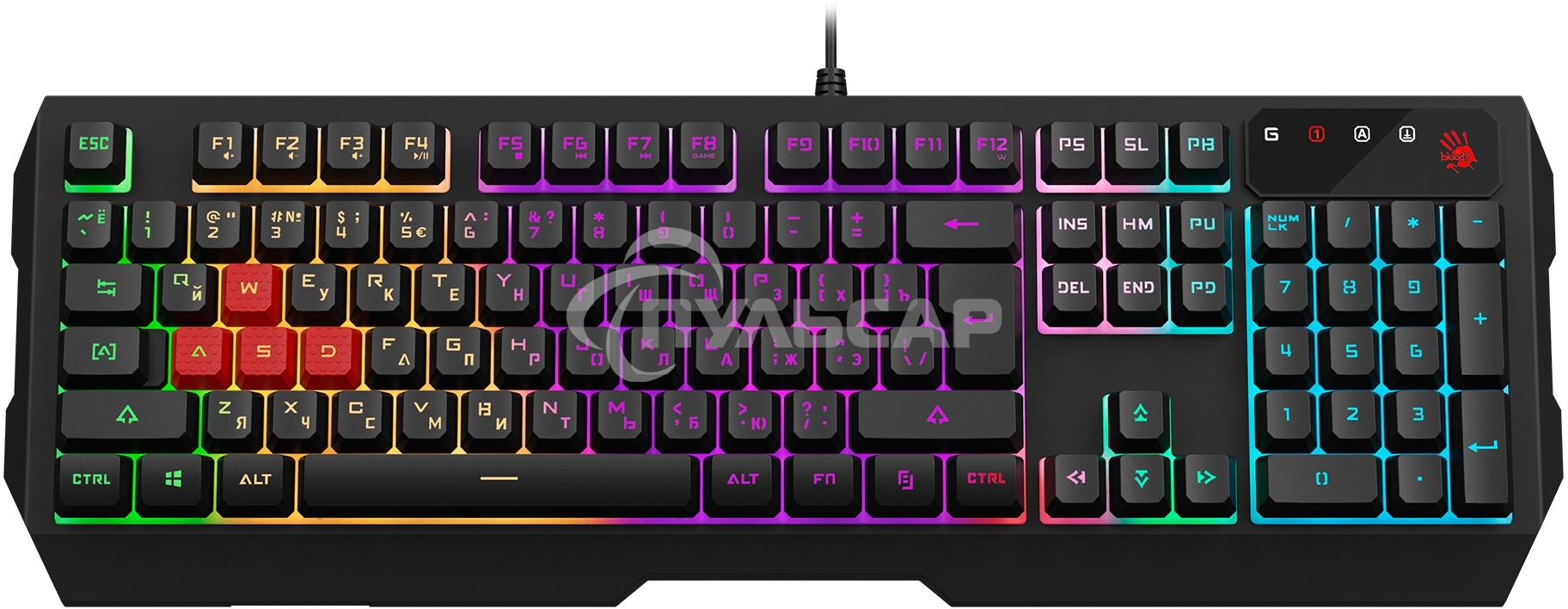 Комплект клавиатура + мышь A4Tech Bloody B1700 клав:черный мышь:черный USB LED (B1700 ( B140N +ES7 + BP-50M))