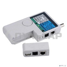 Тестер для витой пары ITK 4в1 RJ45/RJ11/BNC/USB с элем. пит.