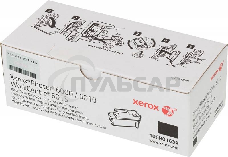 Картридж лазерный Xerox 106R01634 черный для Xerox Ph 6000/6010N/WC 6015 (2000 стр.)(Channels)